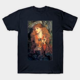 The Damsel of the Holy Grail - Dante Gabriel Rossetti T-Shirt